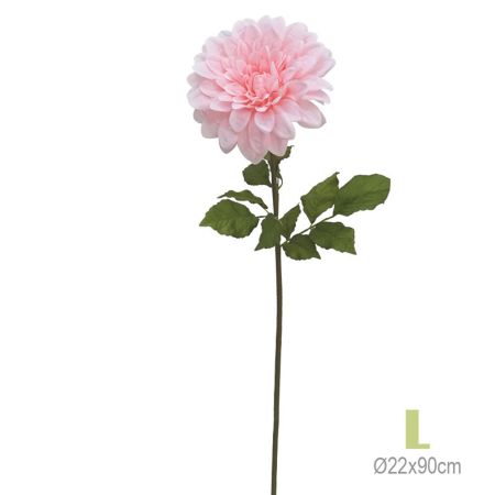 XL Διακοσμητικό Συνθετικό Λουλούδι Ντάλιας Ροζ 22x90cm