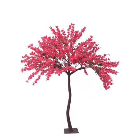 Artificial tree with fuschia peach blossoms on base 180m