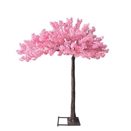 Τεχνητό δέντρο κερασιά πλάγιο με ροζ άνθη σε βάση 260cm