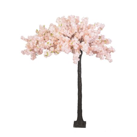 Τεχνητό πλάγιο δέντρο κερασιά με σομόν άνθη σε βάση 260cm
