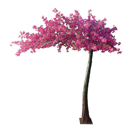 Τεχνητό δέντρο Βουκαμβίλια πλάγια με Φούξια άνθη σε βάση 310cm