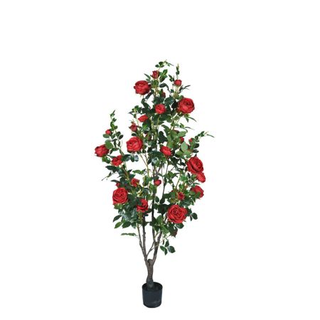 Artificial rose tree plant with Red blossoms in a pot 175cm