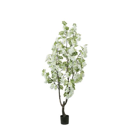 Artificial Syringa Vulgaris plant with White blossoms in a pot 190cm
