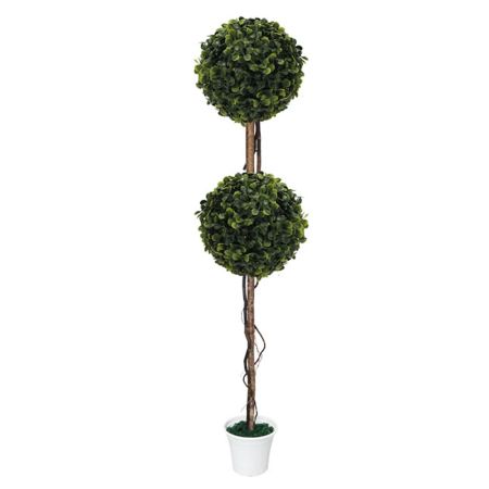 Τεχνητό φυτό Τριφύλλι 2 μπάλες σε γλάστρα με φυσικό κορμό 28x130cm