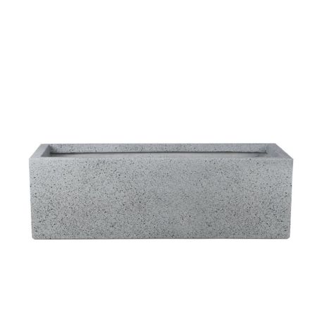 Decorative rectangle fiberclay planter Grey-Granite 70x25x25cm