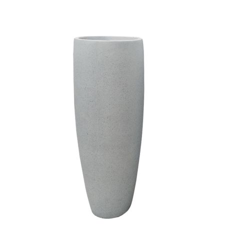 Decorative fiberclay planter with granite look White 37x98cm