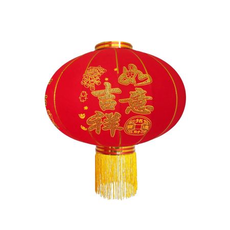 Διακοσμητικό Κινέζικο υφασμάτινο φαναράκι Κόκκινο με glitter 45x50cm