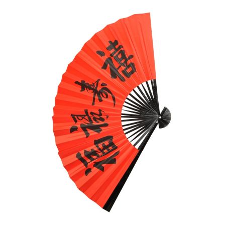 Διακοσμητική Χάρτινη βεντάλια με Κινέζικα σχέδια Κόκκινο-Μαύρο 60cm