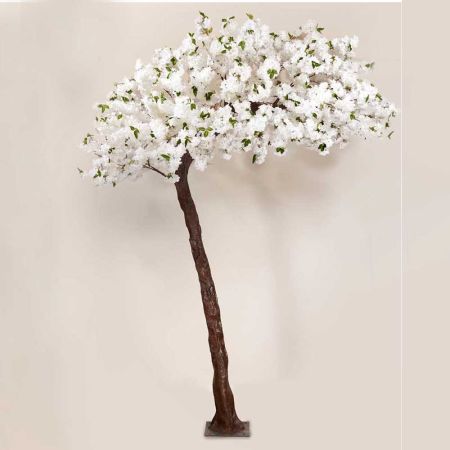 Τεχνητό δέντρο Κερασιά πλάγια με Λευκά άνθη σε βάση 320cm