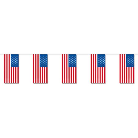 Διακοσμητική γιρλάντα με χάρτινα σημαιάκια χωρών-ΗΠΑ-4m 