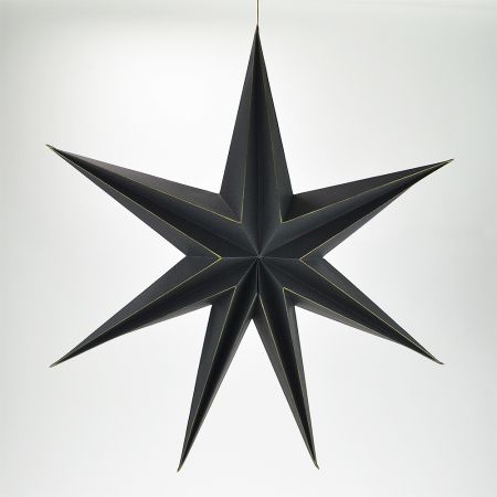Χριστουγεννιάτικο αστέρι κρεμαστό αναδιπλούμενο - Μαύρο - Χρυσό 60cm