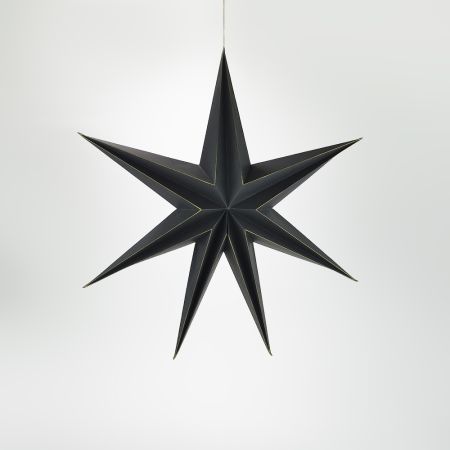 Χριστουγεννιάτικο αστέρι κρεμαστό αναδιπλούμενο Μαύρο - Χρυσό 40cm