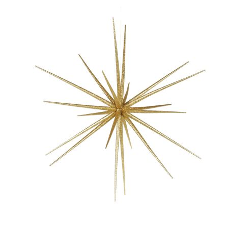 Χριστουγεννιάτικο κρεμαστό αστέρι σε σχήμα δορυφόρου Sputnik με glitter Χρυσό 38cm