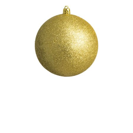 Χριστουγεννιάτικη μπάλα πλαστική με glitter Χρυσή 8cm