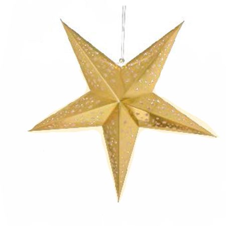 Hanging christmas folding star with perforated shaped stars Gold 40cm