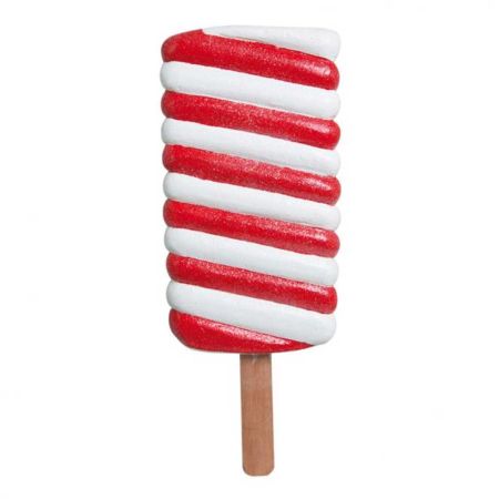 XL διακοσμητικό παγωτό σε ξυλάκι Κόκκινο - Λευκό 50cm