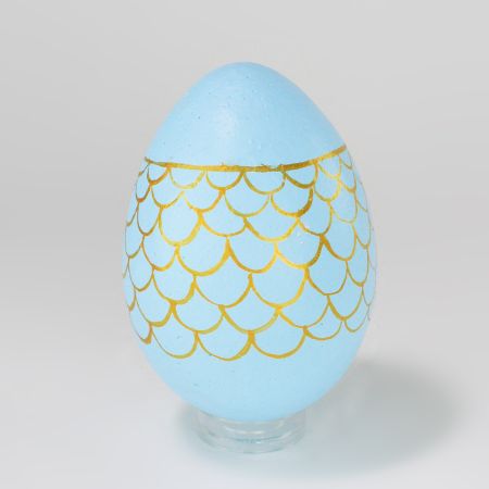 Κρεμαστό Πασχαλινό αυγό με σχέδιο Γαλάζιο - Χρυσό 20cm