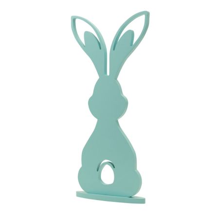Decorative Wooden rabbit figure Mint 45x22cm
