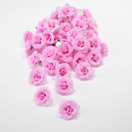 Σετ 48τμχ Διακοσμητικά άνθη τριαντάφυλλου Ροζ 4cm