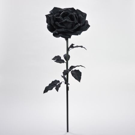 XL Διακοσμητικό τριαντάφυλλο Μαύρο 110cm