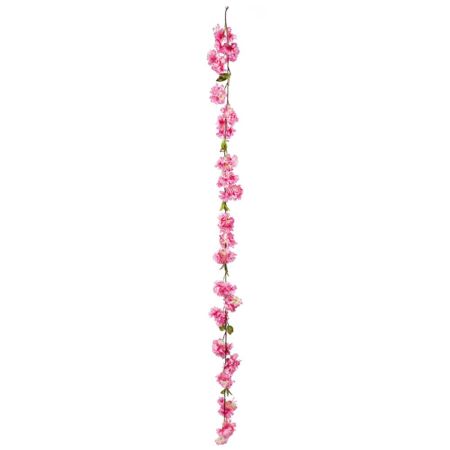 Διακοσμητική Ανοιξιάτικη γιρλάντα με άνθη κερασιάς ροζ 170cm