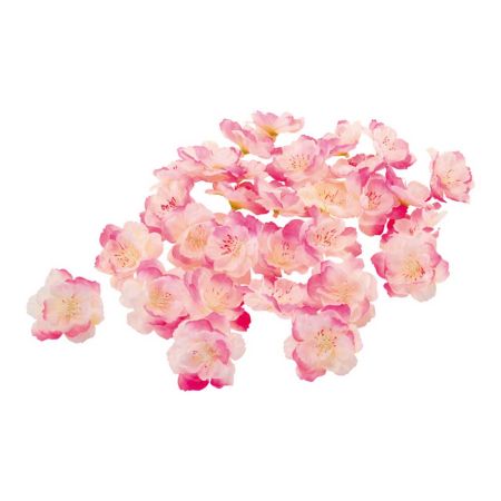 Σετ 100τχ Διακοσμητικά άνθη κερασιάς Ροζ - Λευκά 5cm