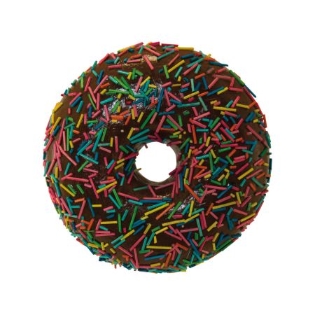Διακοσμητικό donut - απομίμηση με σοκολάτα και τρουφάκια Καφέ 20x5cm