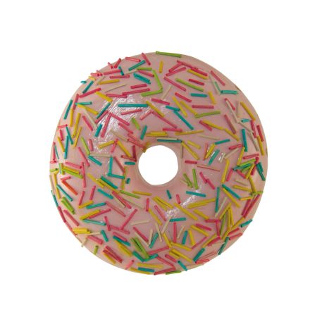 Διακοσμητικό donut - απομίμηση με γλάσο και τρουφάκια Ροζ 20x5cm
