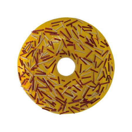 Διακοσμητικό donut - απομίμηση με γλάσο και τρουφάκια Κίτρινο 20x5cm