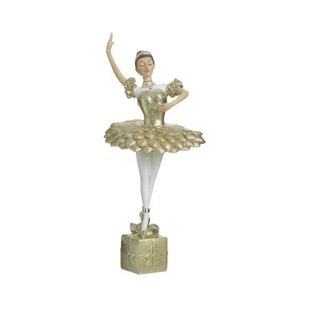 Inart ballerina RESIN Gold/White 20Χ17Χ45 2-70-351-0049