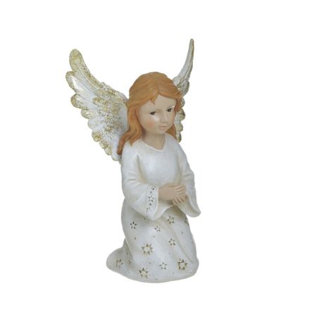 Inart Angel resin White/Gold 15x11x24cm 2-70-547-0191