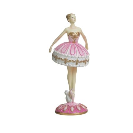Inart ballerina resin Pink 10x10x25cm 2-70-979-0058