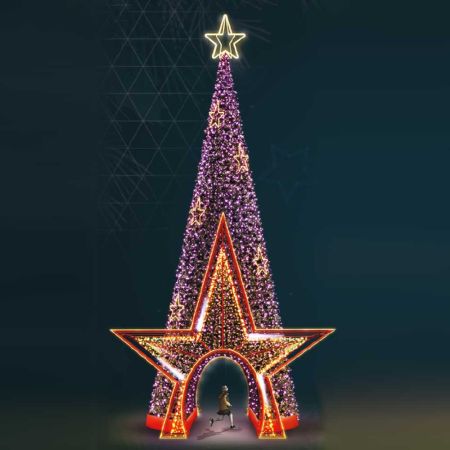 XL Χριστουγεννιάτικο δέντρο με τούνελ Giant Tree με LED και στολισμό 10,30m