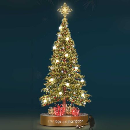 XL Χριστουγεννιάτικο δέντρο Giand Tree - στρογγυλή βάση με LED και στολισμό 13,00m