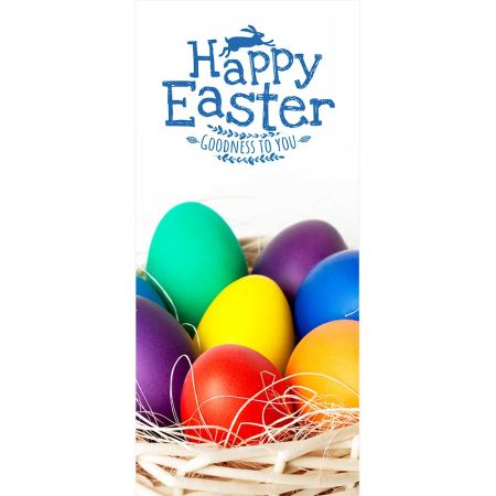 Διακοσμητική αφίσα - Banner Happy Easter με πολύχρωμα αυγά 90x200cm