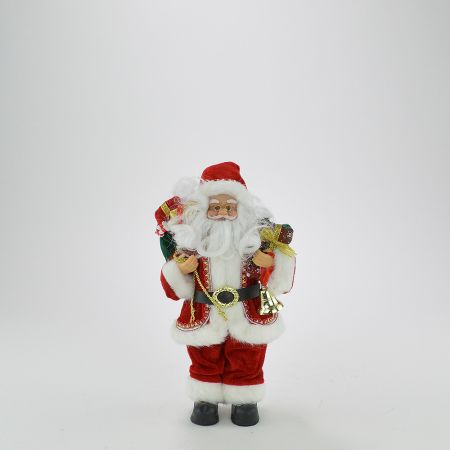 Κλασική φιγούρα - Άγιος Βασίλης με δώρα Κόκκινος 30cm