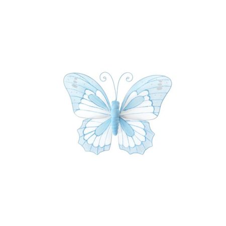 Διακοσμητική πεταλούδα λευκό-γαλάζιο, 27x20 cm
