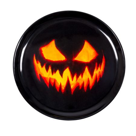 Δίσκος με scary face κολοκύθα PVC Μαύρο-Πορτοκαλί 34,5cm 