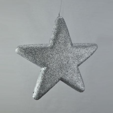 Διακοσμητικό χριστουγεννιάτικο αστέρι Glitter Ασημί 25cm 