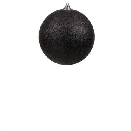 XL Διακοσμητική χριστουγεννιάτικη μπάλα Glitter Μαύρη 13,5cm 