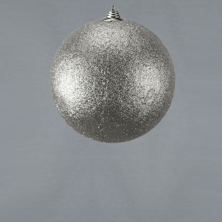 XL Διακοσμητική χριστουγεννιάτικη μπάλα Glitter Ασημί 18cm 