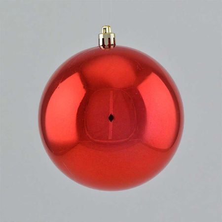 Χριστουγεννιάτικη μπάλα πλαστική Κόκκινη γυαλιστερή 10cm 