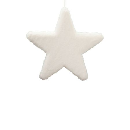 Κρεμαστό χριστουγεννιάτικο γούνινο αστέρι Λευκό 40cm 