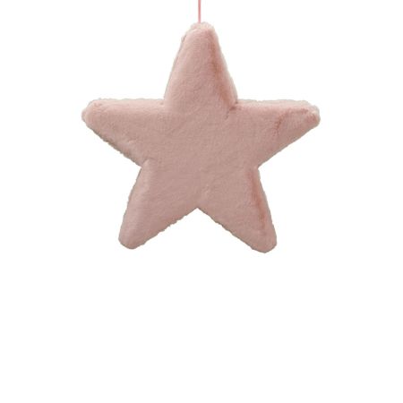 Κρεμαστό χριστουγεννιάτικο γούνινο αστέρι Ροζ 40cm 