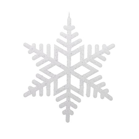Κρεμαστή νιφάδα χιονιού Λευκή  με glitter 30cm