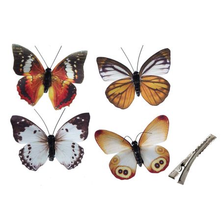 Σετ 12τχ Διακοσμητικές mini πεταλούδες με κλιπ 10,5x7cm