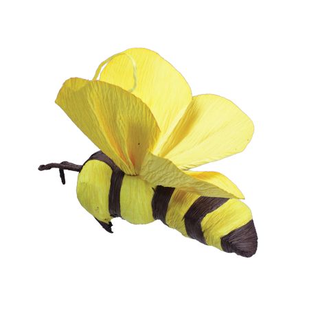 XL Διακοσμητική Χάρτινη κρεμαστή μέλισσα Κίτρινο - Μαύρο 28cm