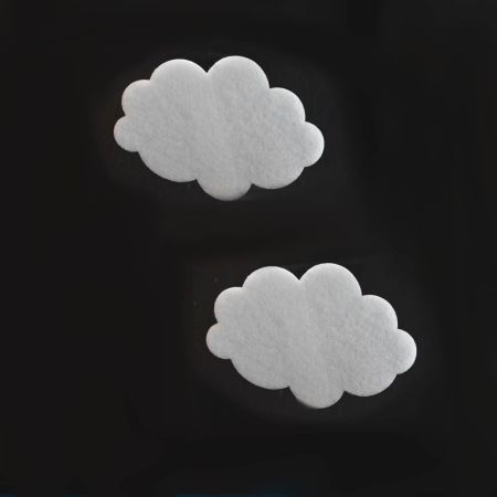 Σετ 2τχ Διακοσμητικά Σύννεφα-Βάτα Λευκά 20x29cm/2cm 