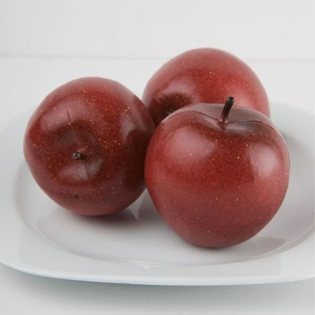 Σετ 3τμχ Διακοσμητικά μήλα μικρά - απομίμηση Κόκκινα 7cm