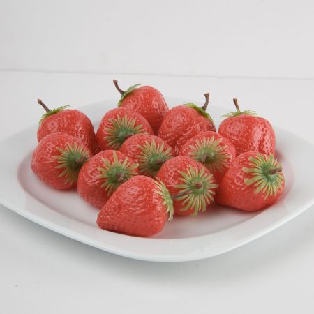 Σετ 12τμχ Διακοσμητικές φράουλες - απομίμηση 5cm